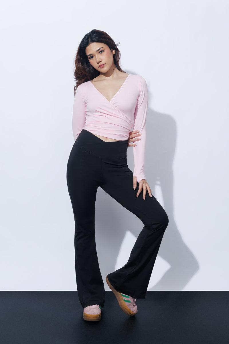 V-Waist Flared Leggings