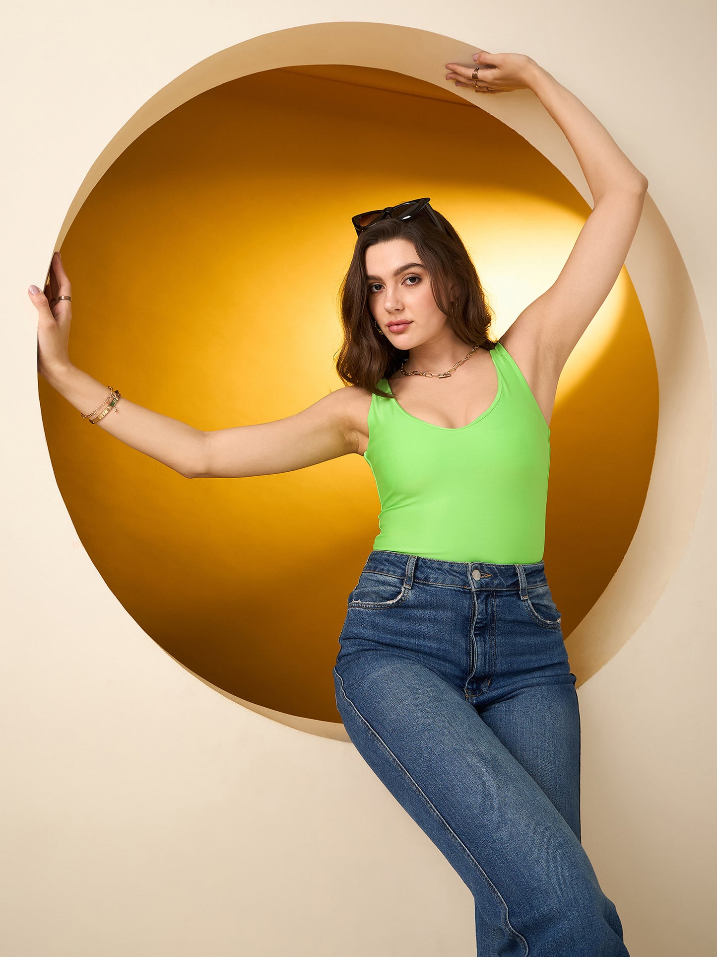 Solid Plunge Neckline Bodysuit