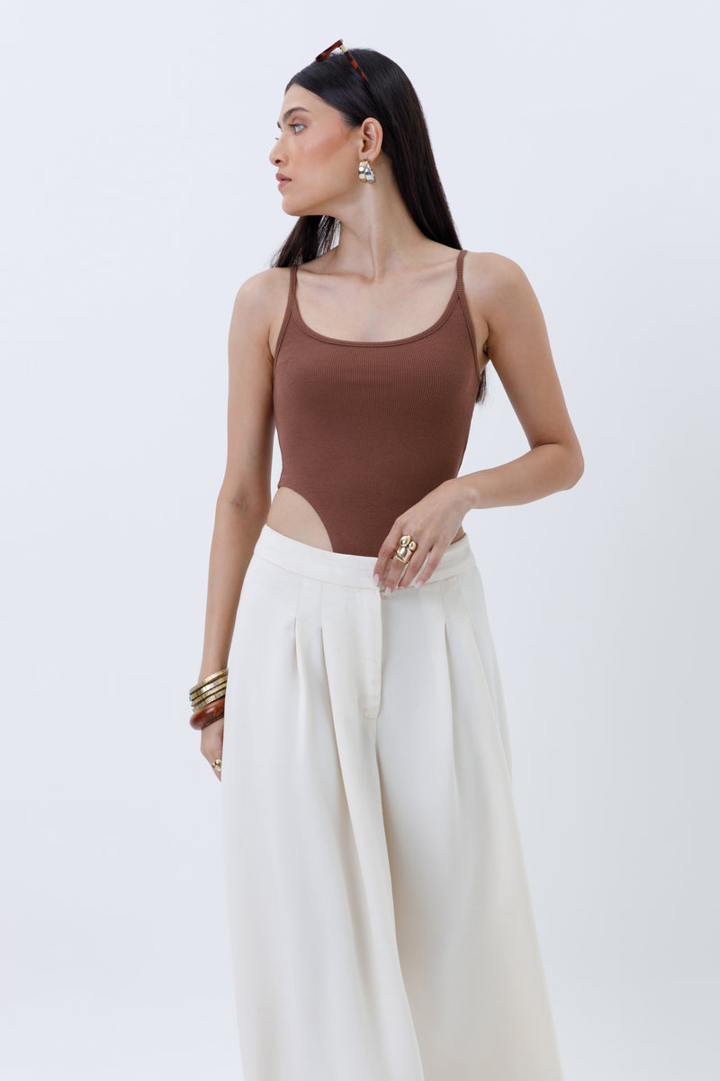 Ribbed High Cut Bodysuit