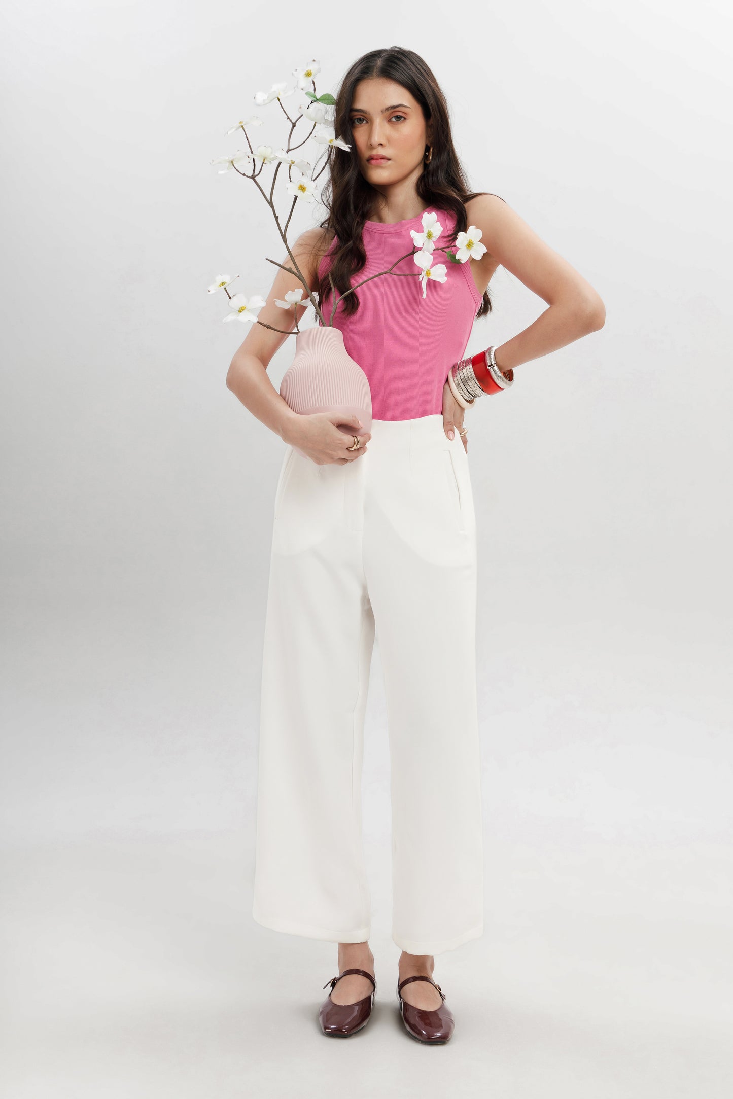 Relaxed Wide Leg Trousers
