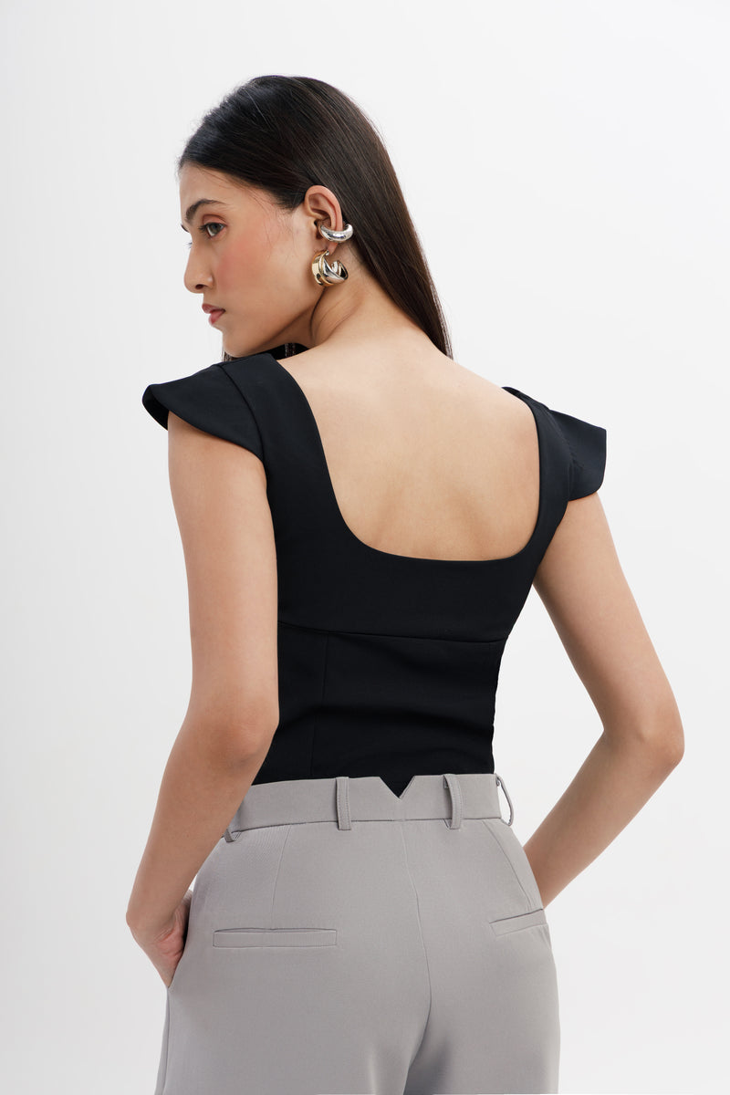 High Waist Flared Trousers