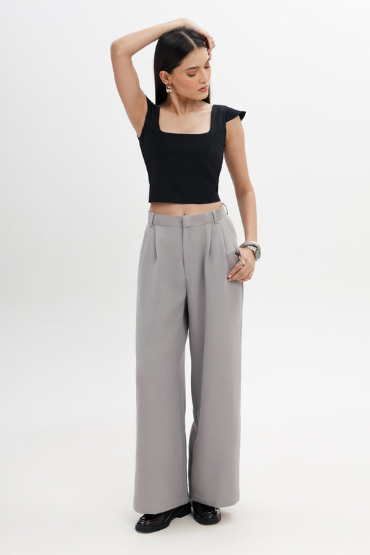 High Waist Flared Trousers