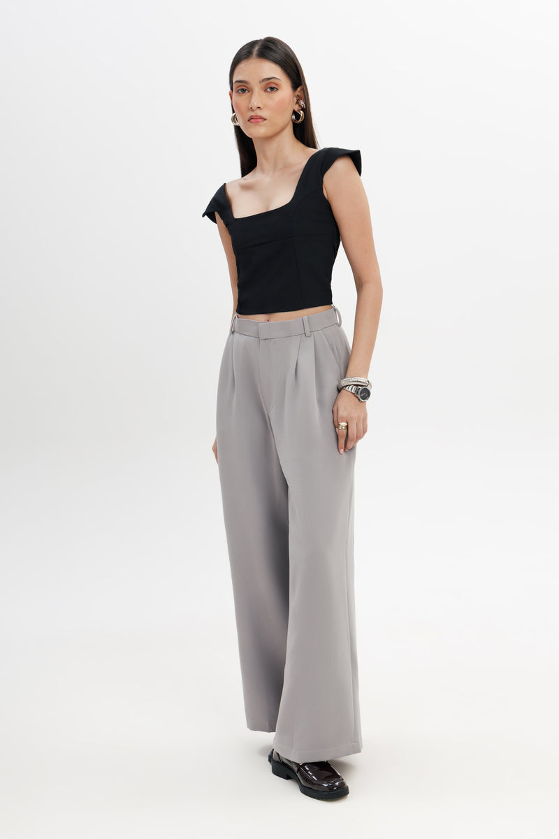 High Waist Flared Trousers