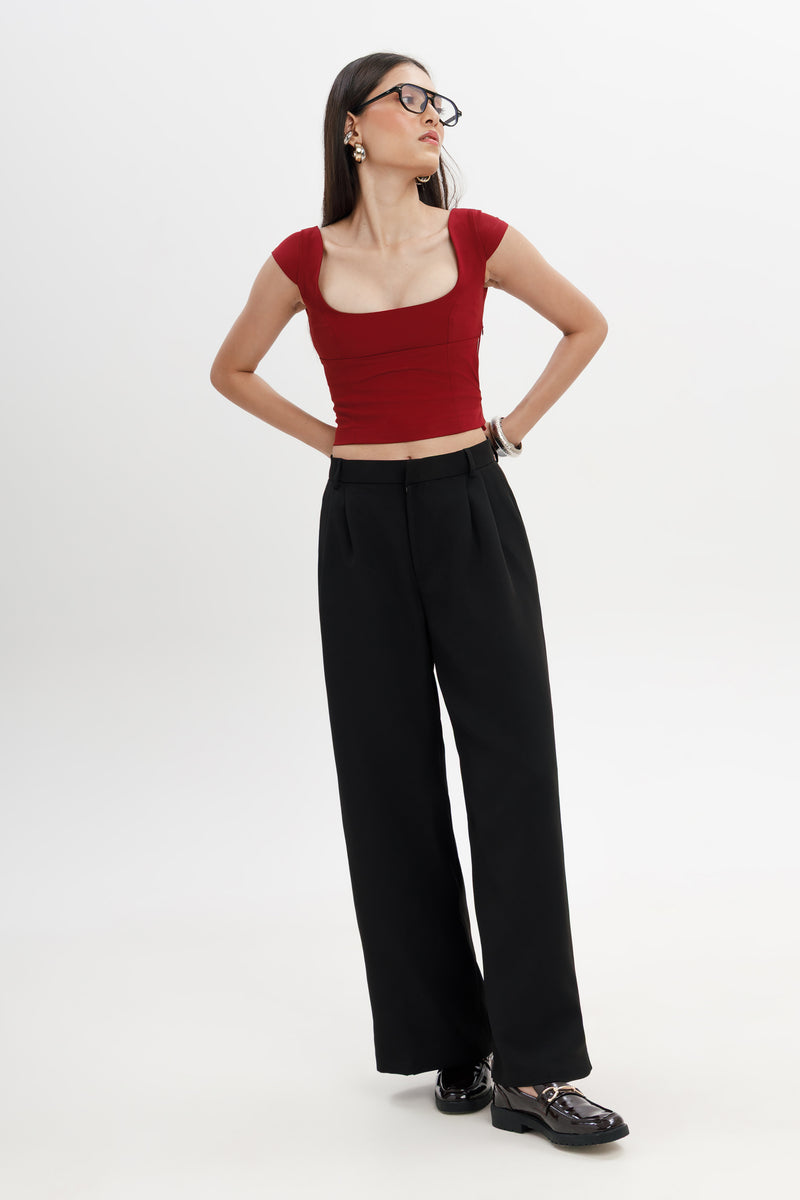 High Waist Flared Trousers