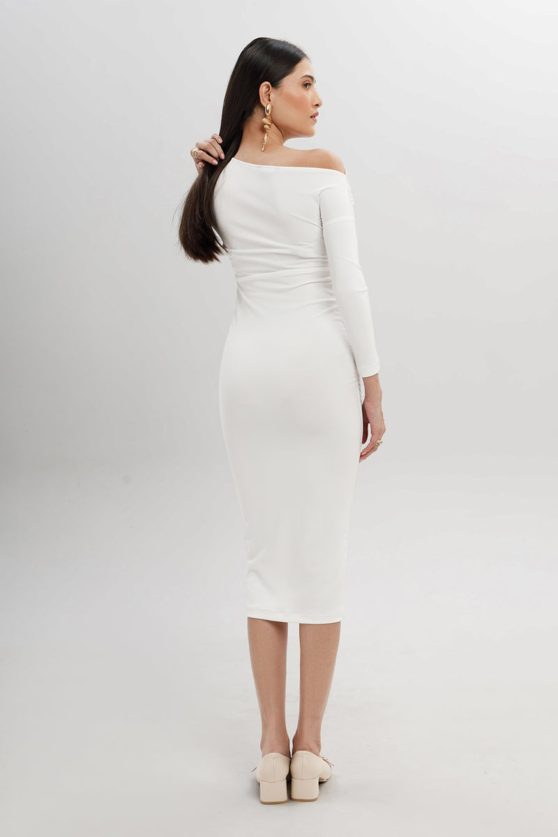 Draped One-Shoulder Maxi