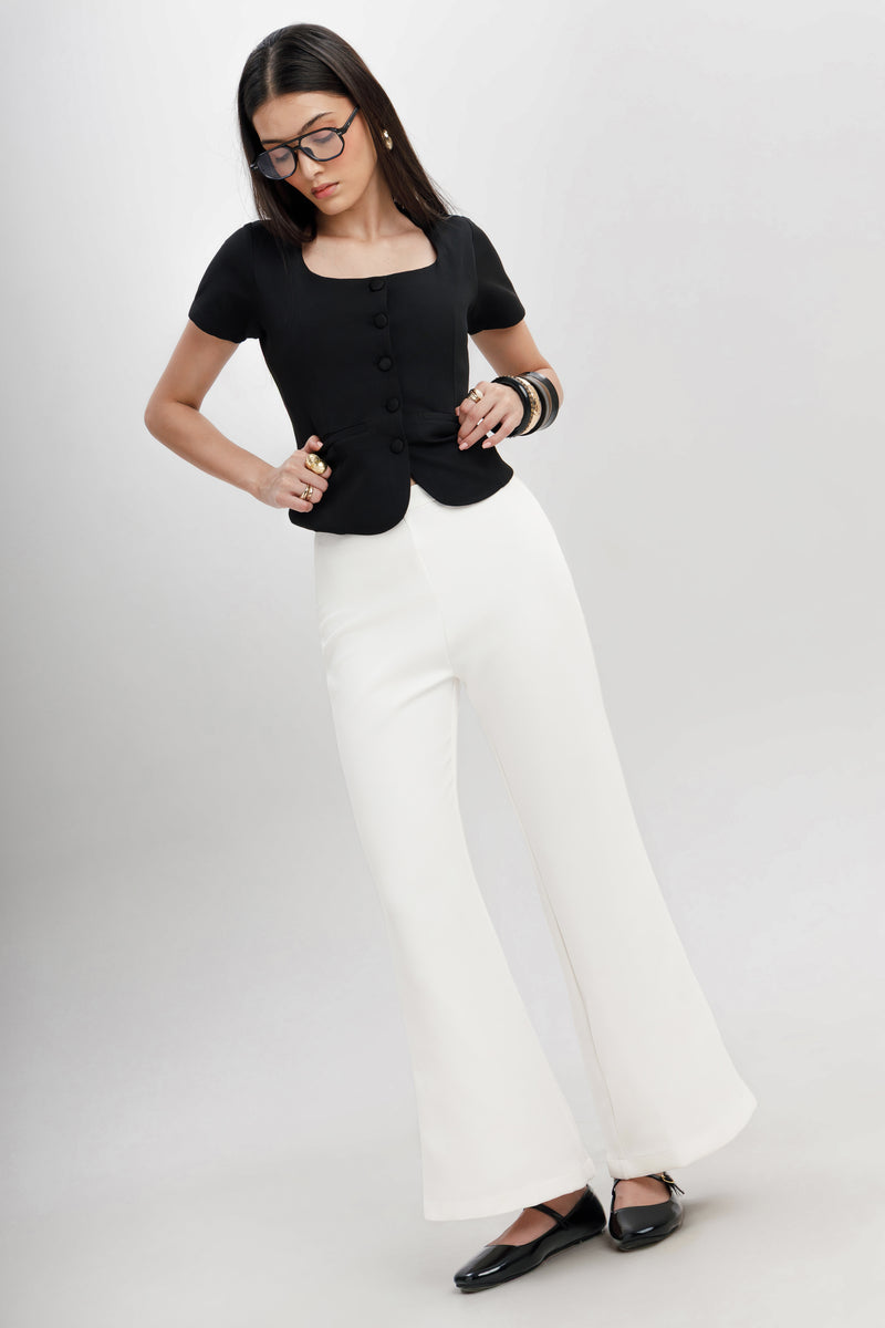 High Rise Bootcut Trousers