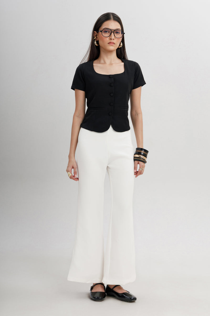 High Rise Bootcut Trousers