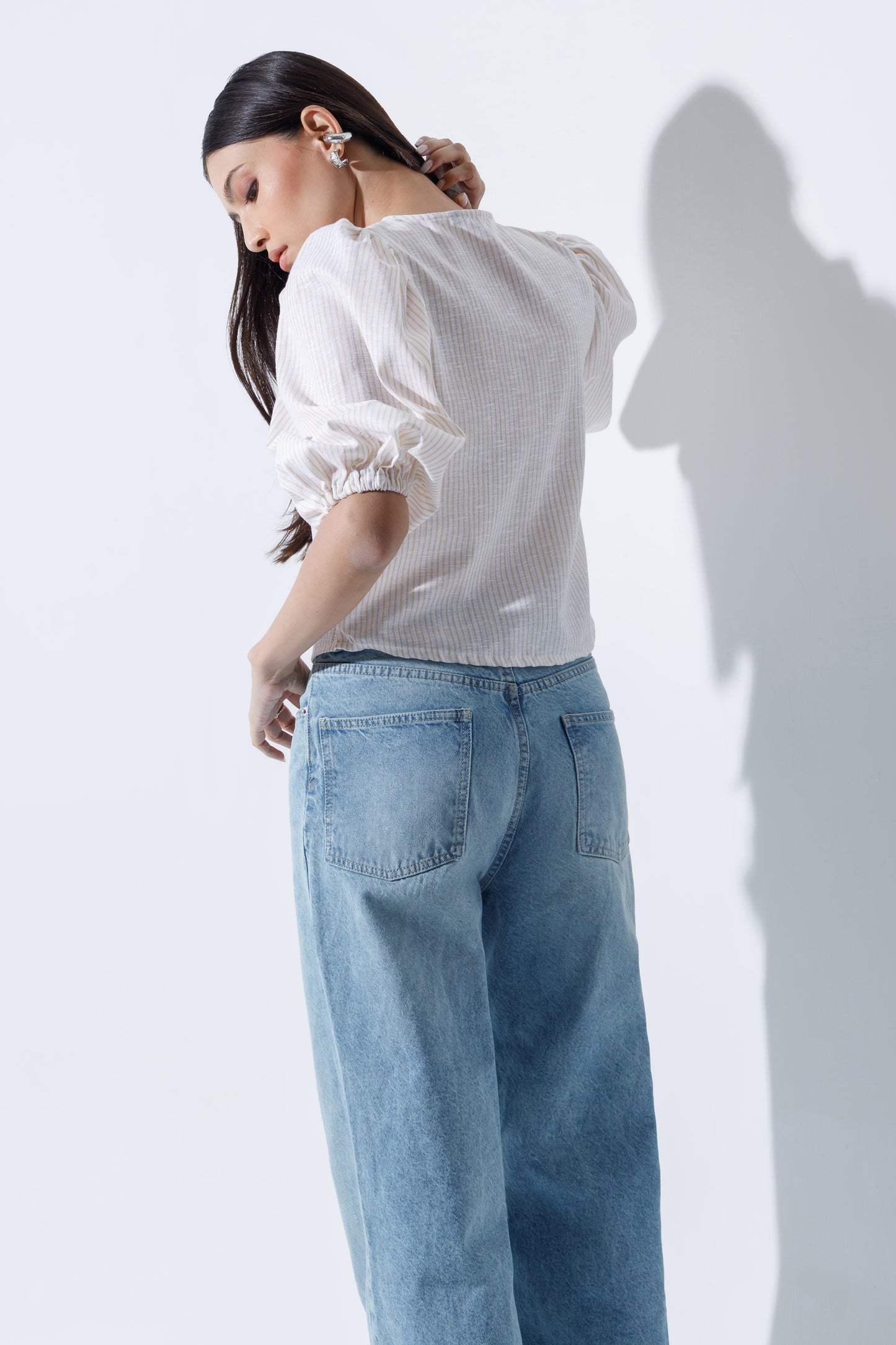 Linen-Blend Blouse