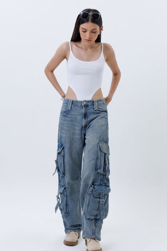 Ribbed High Cut Bodysuit