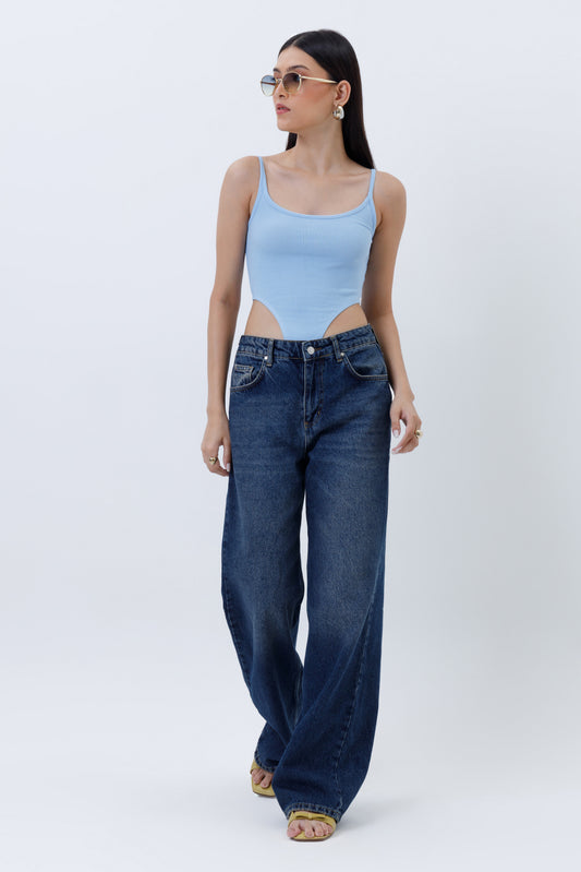 Ribbed High Cut Bodysuit