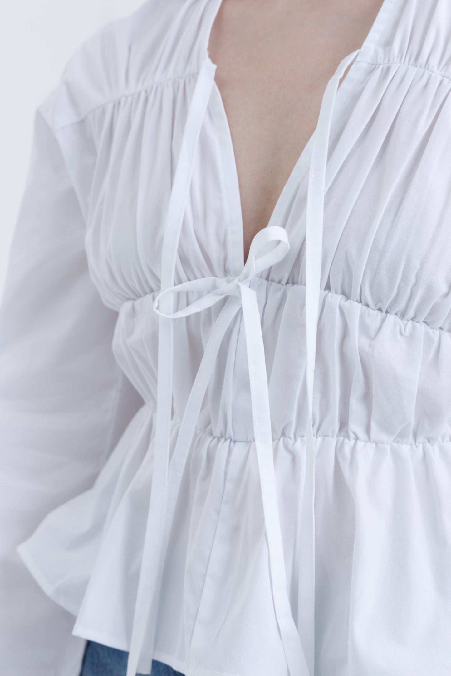 Drawstring Poplin Blouse