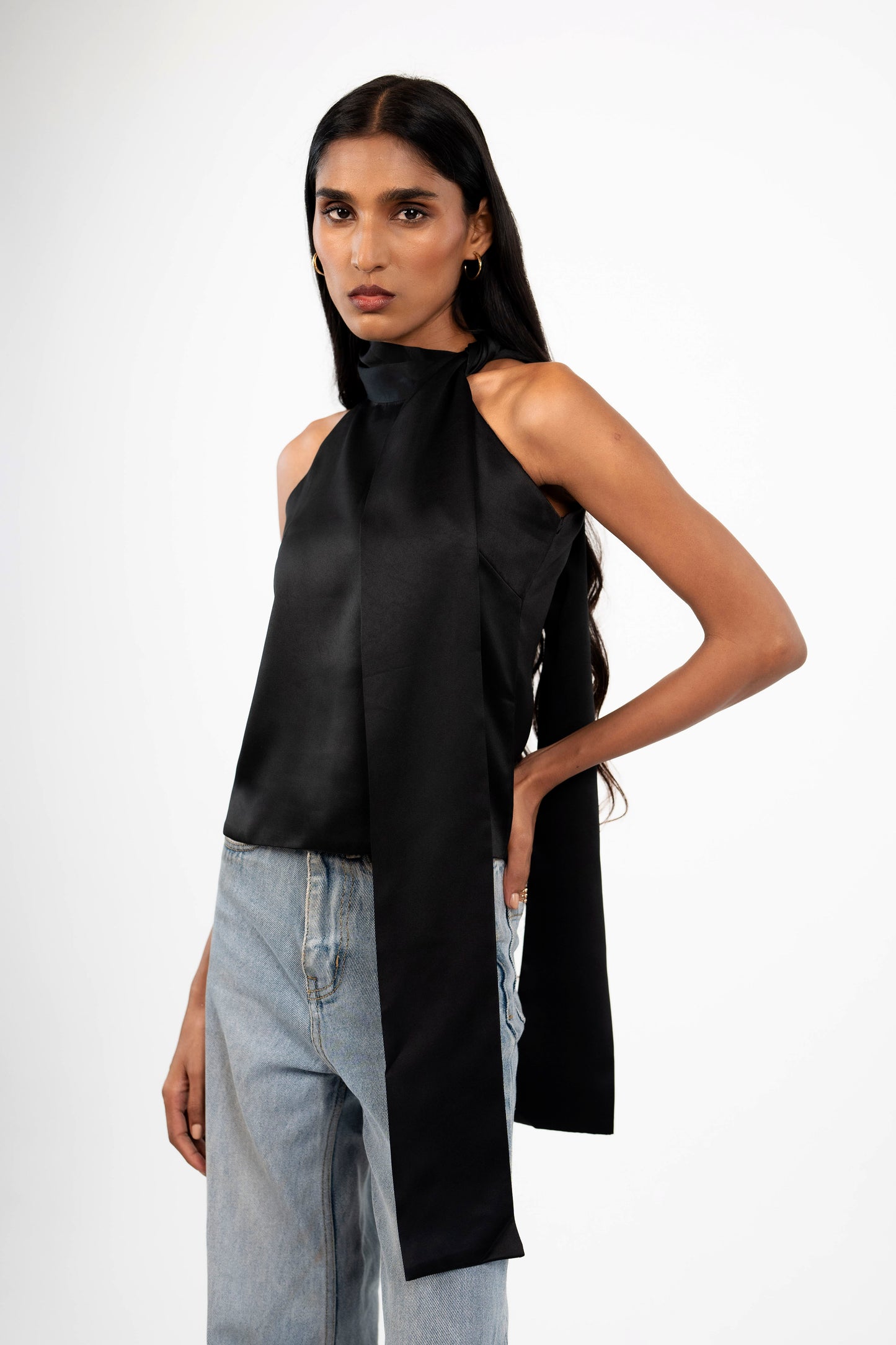 Draped Scarf Top