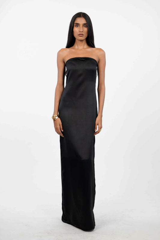 Strapless Satin Maxi