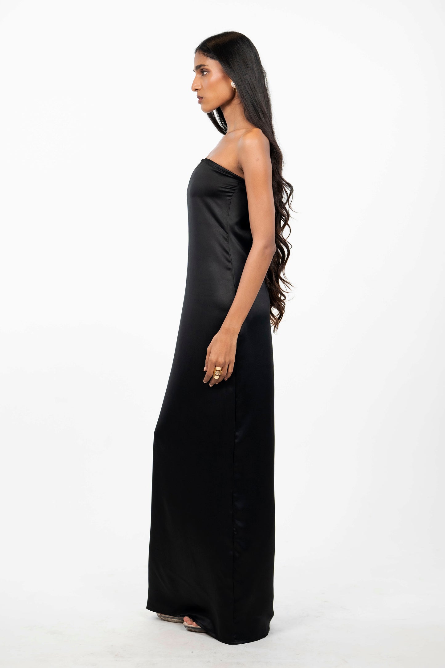 Strapless Satin Maxi