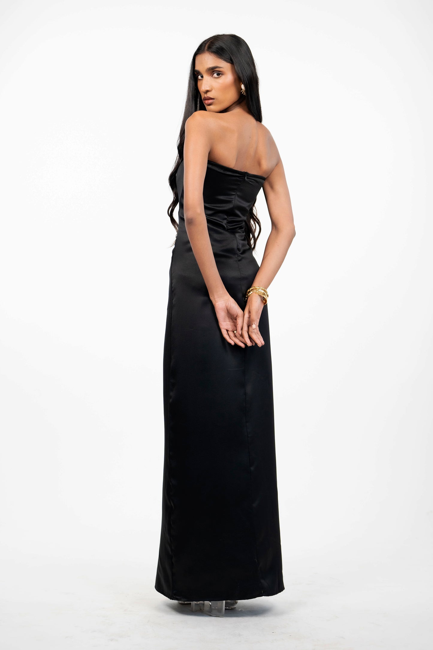 Strapless Satin Maxi