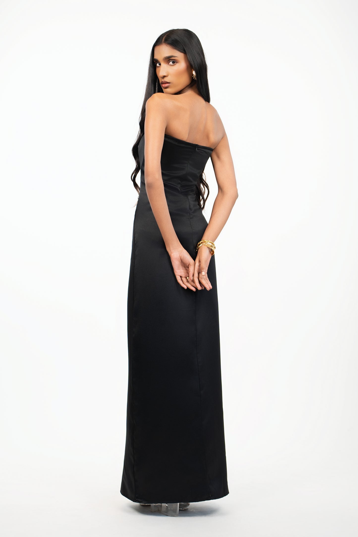 Strapless Satin Maxi