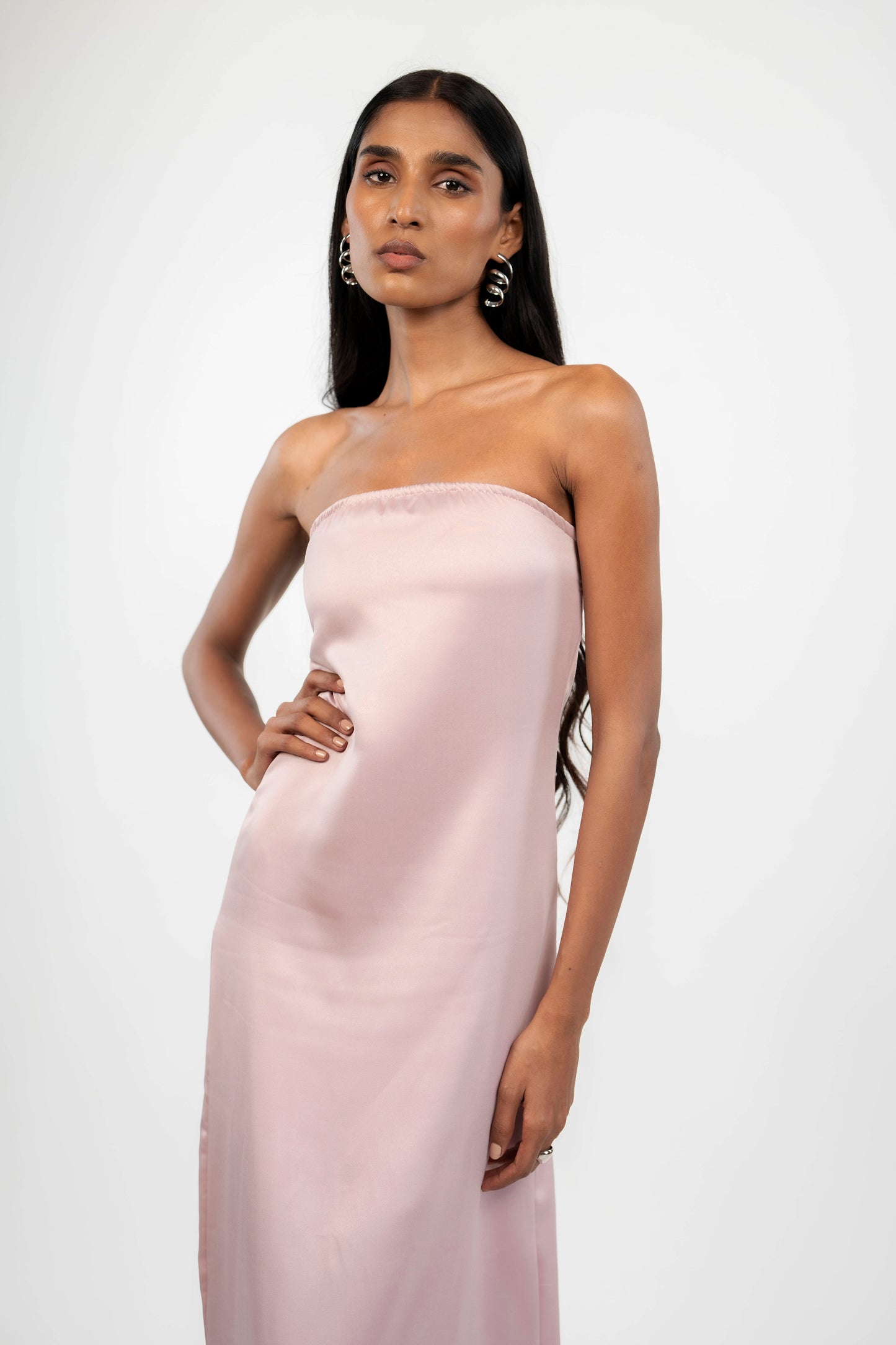 Strapless Satin Maxi