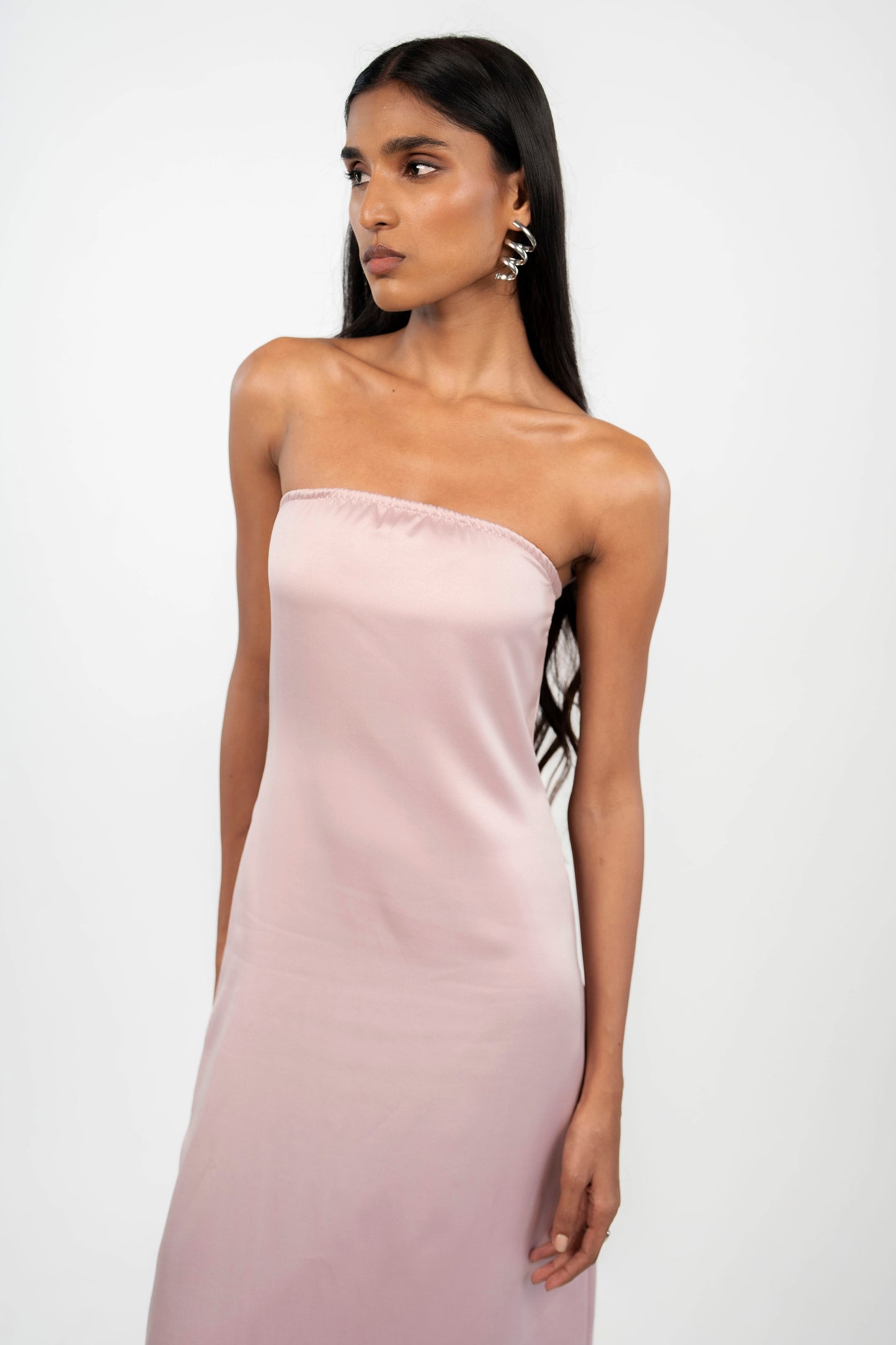 Strapless Satin Maxi