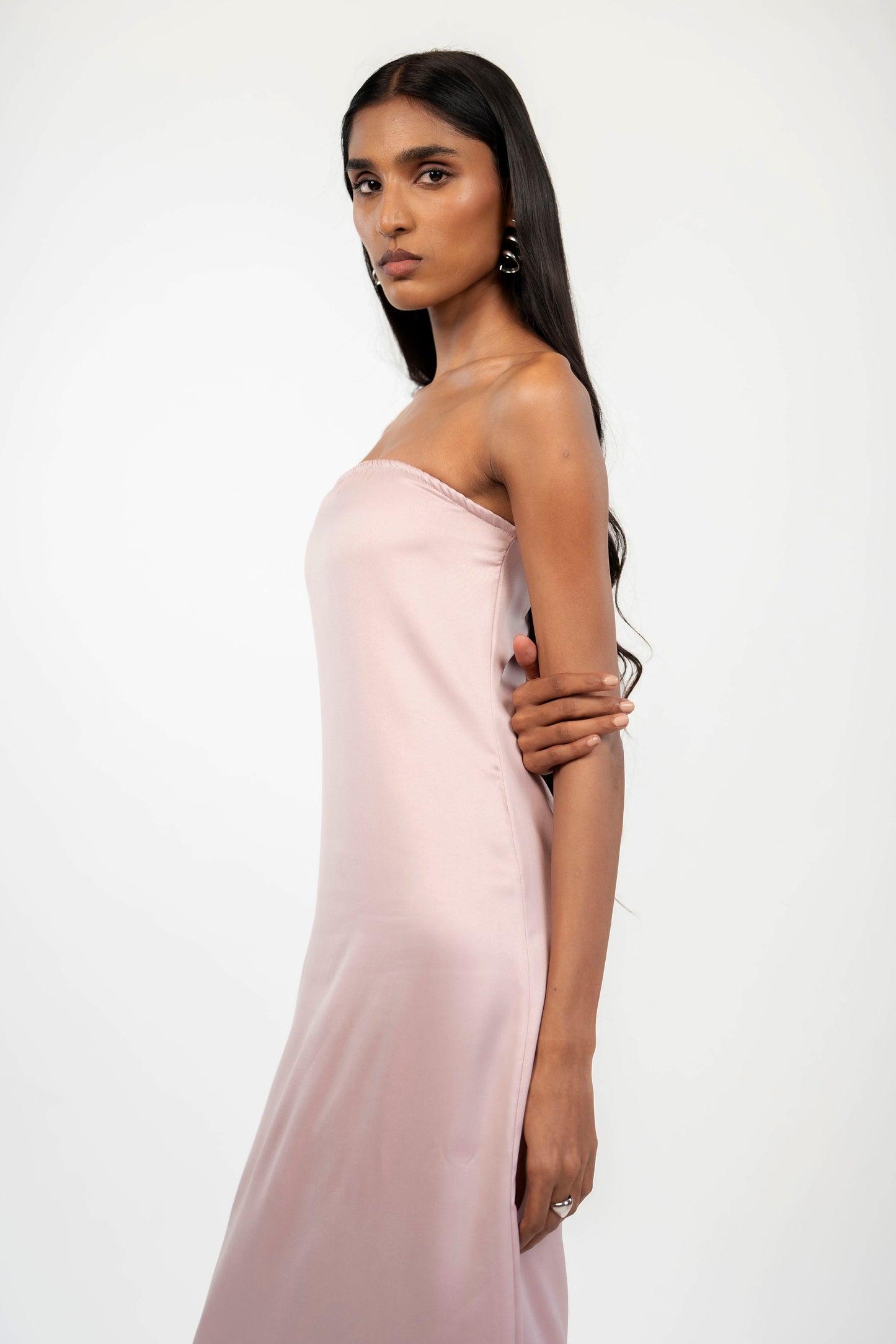Strapless Satin Maxi