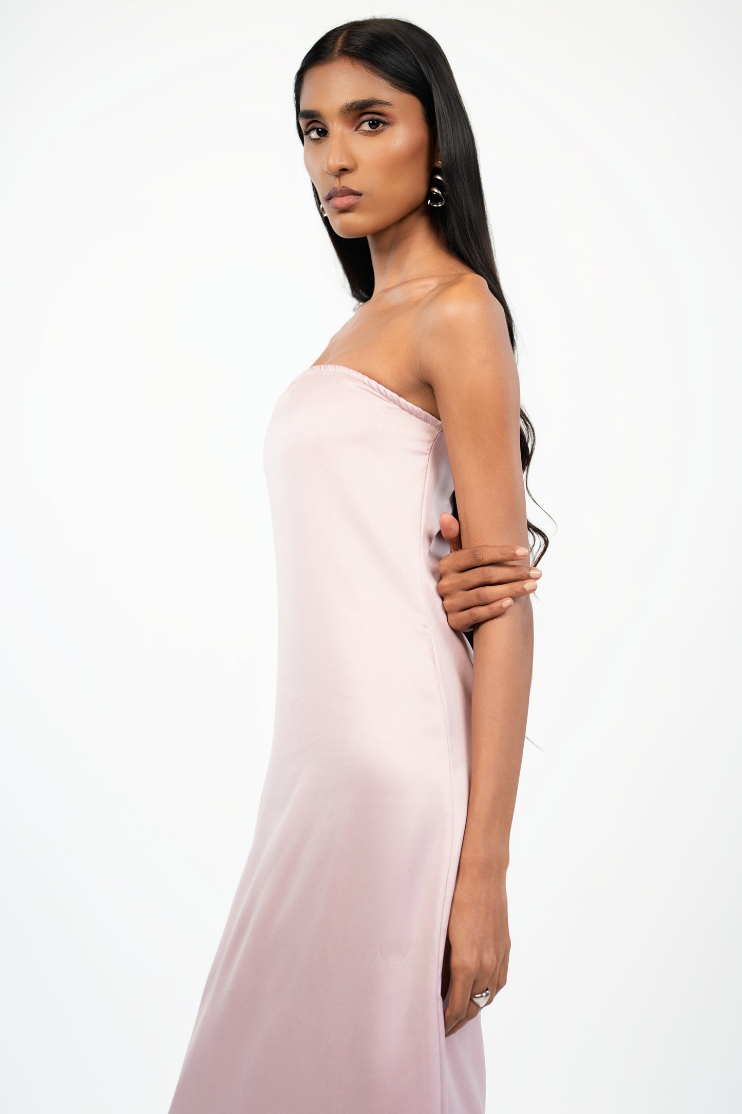 Strapless Satin Maxi