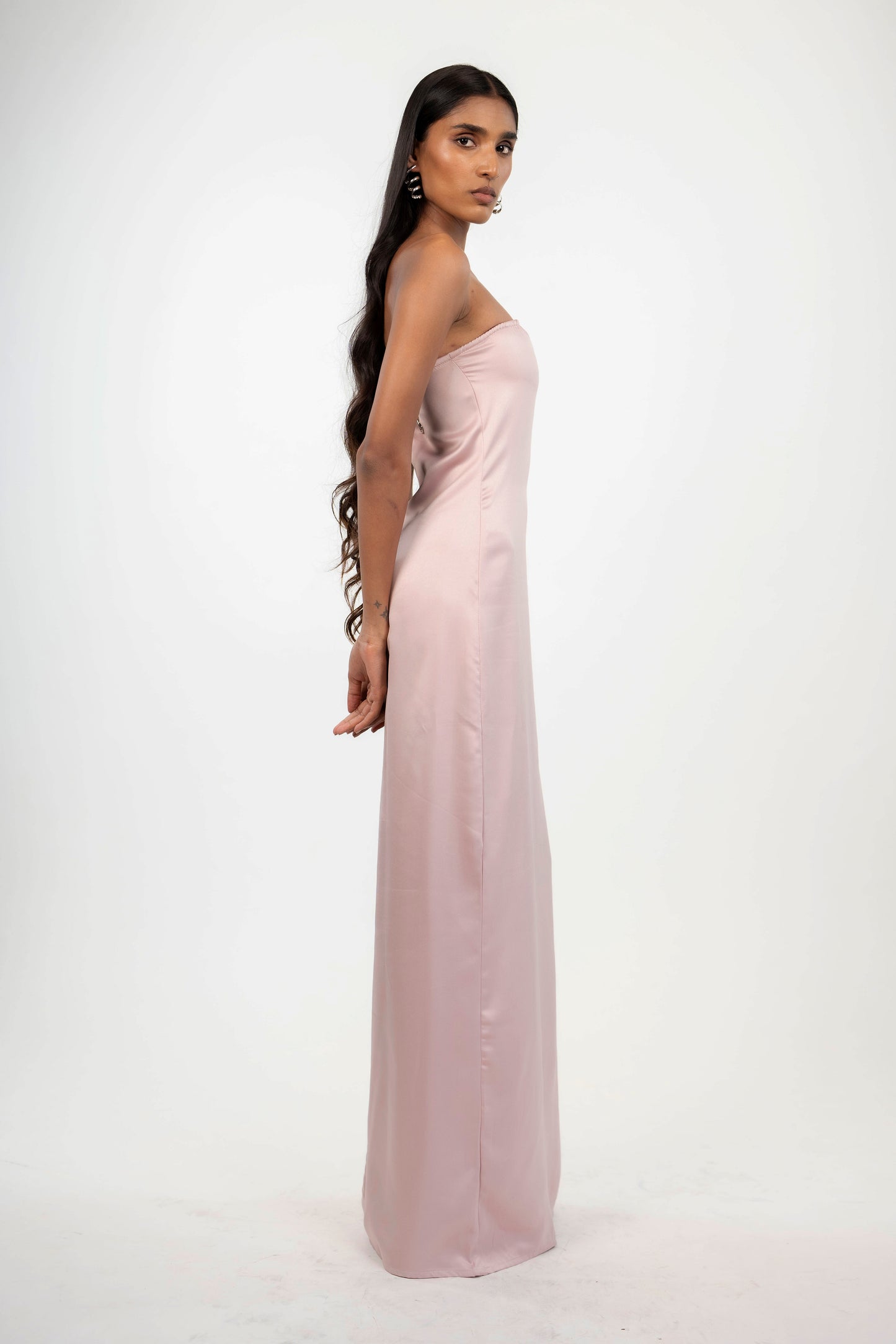 Strapless Satin Maxi