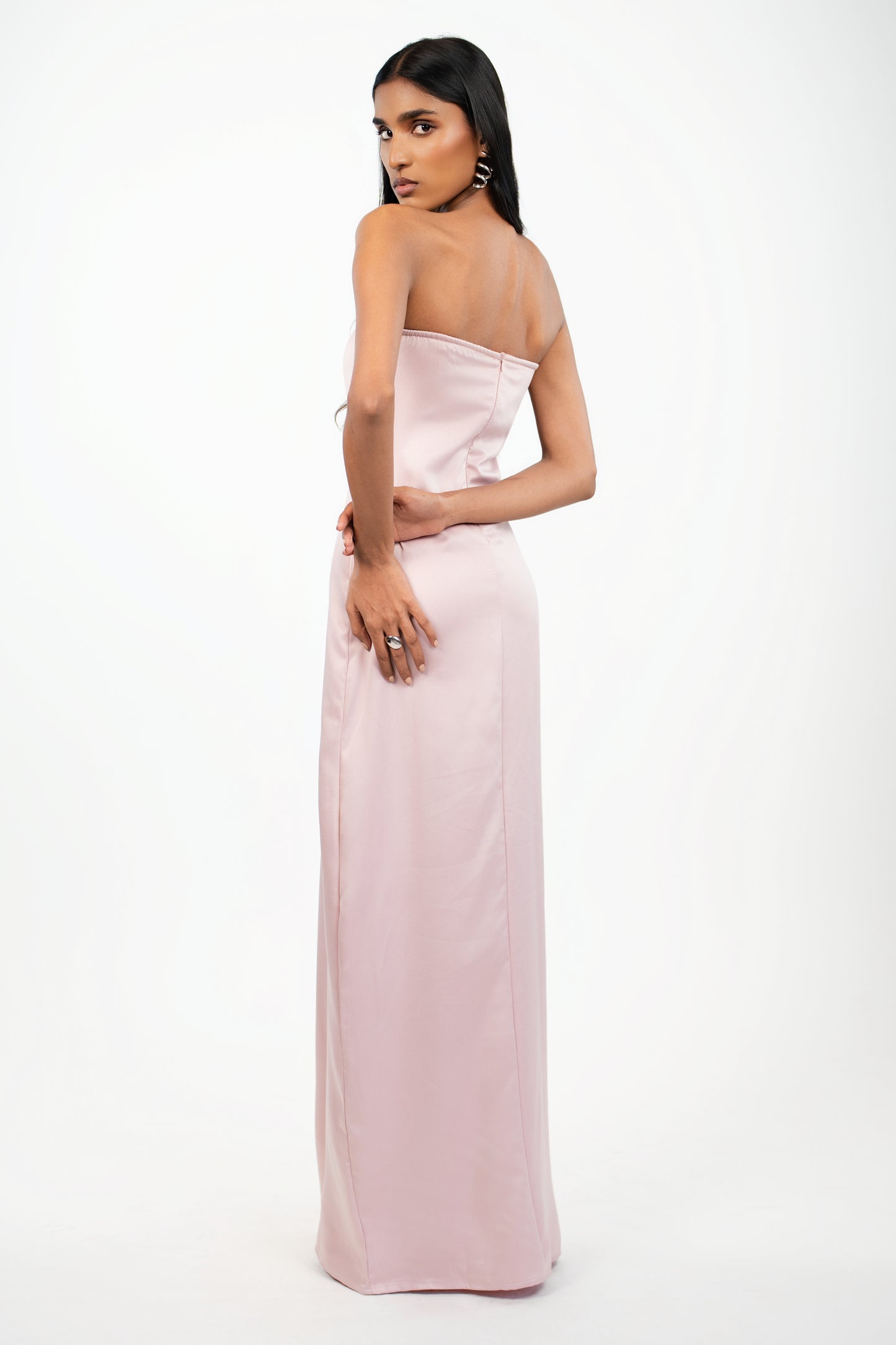 Strapless Satin Maxi