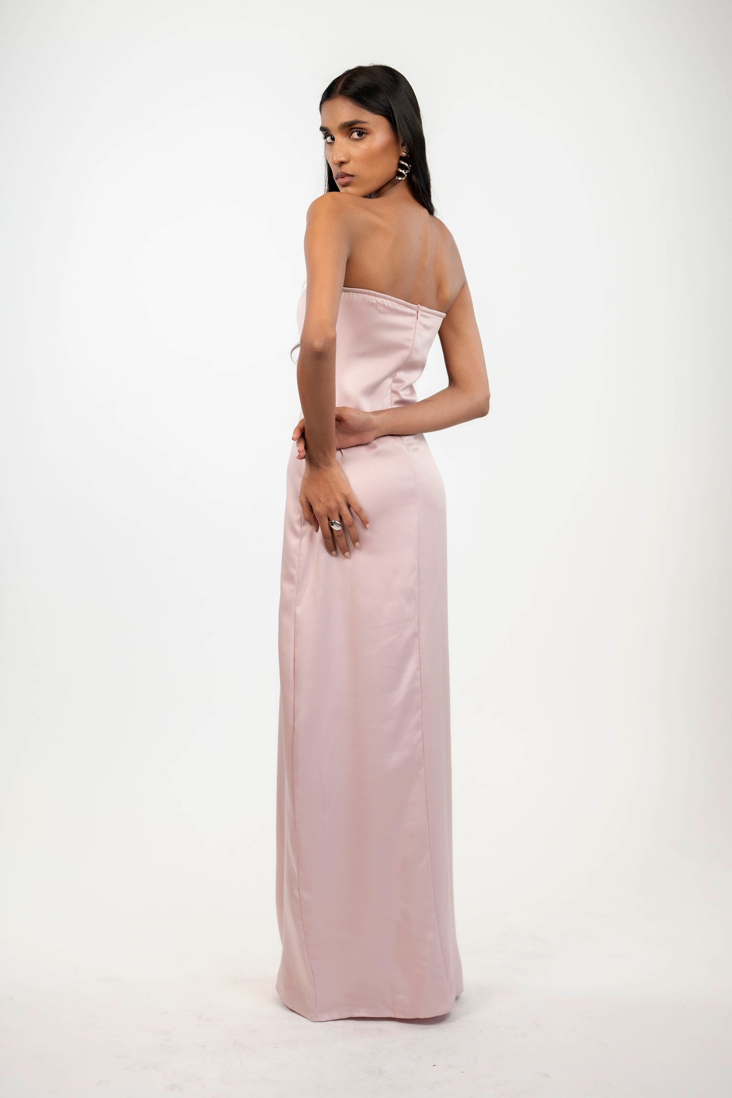 Strapless Satin Maxi