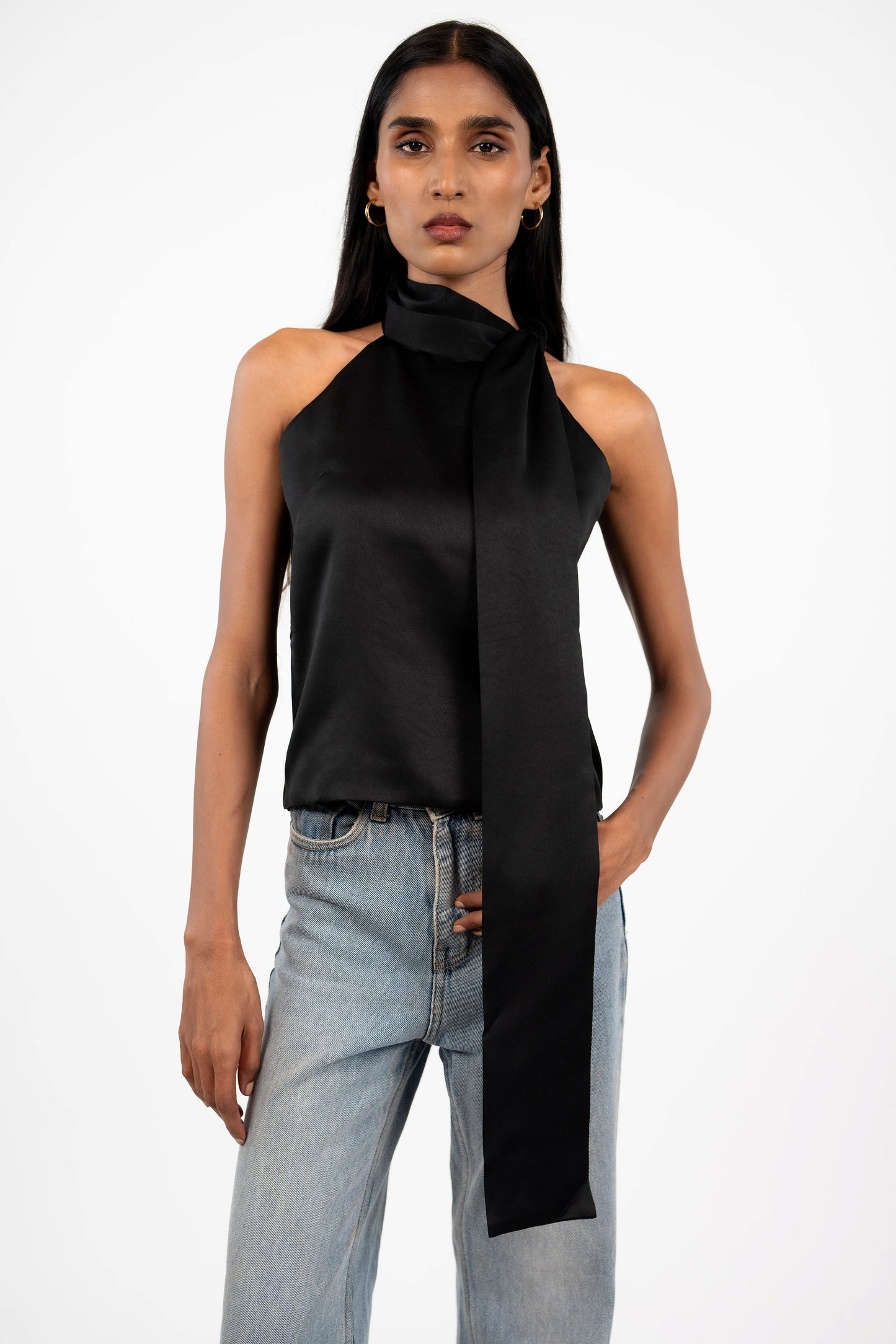 Draped Scarf Top