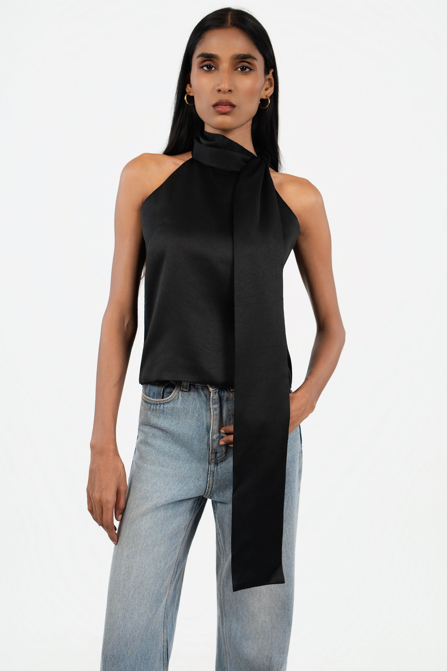 Draped Scarf Top