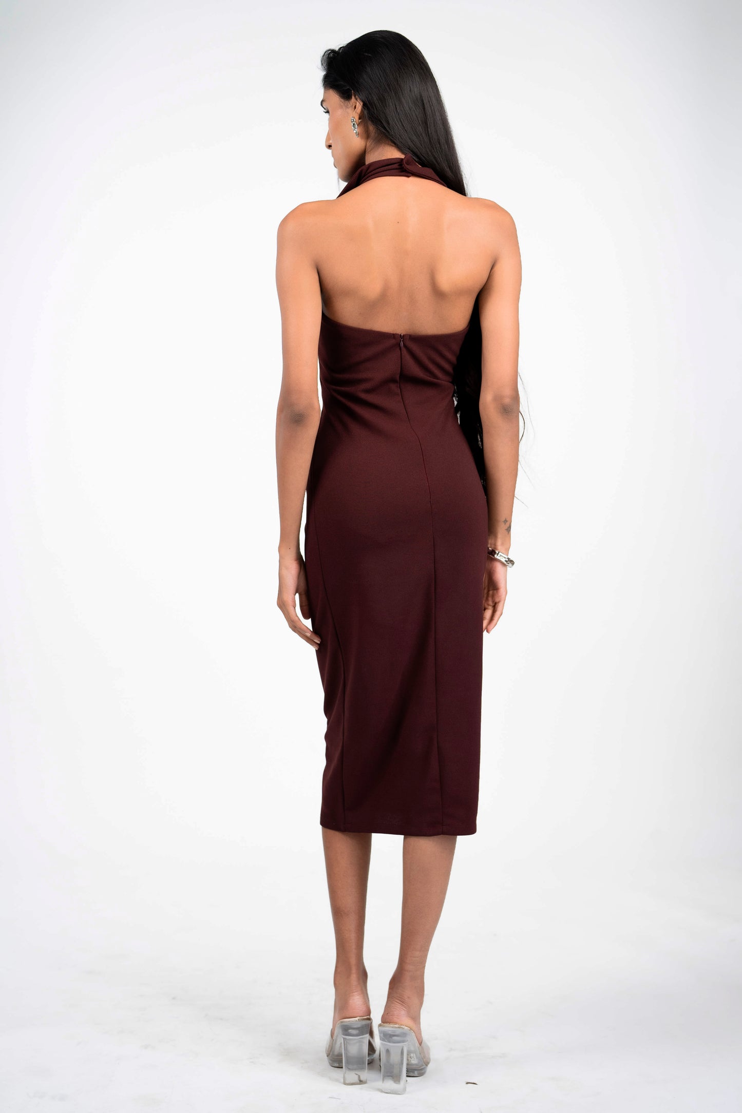Collared Halter Midi