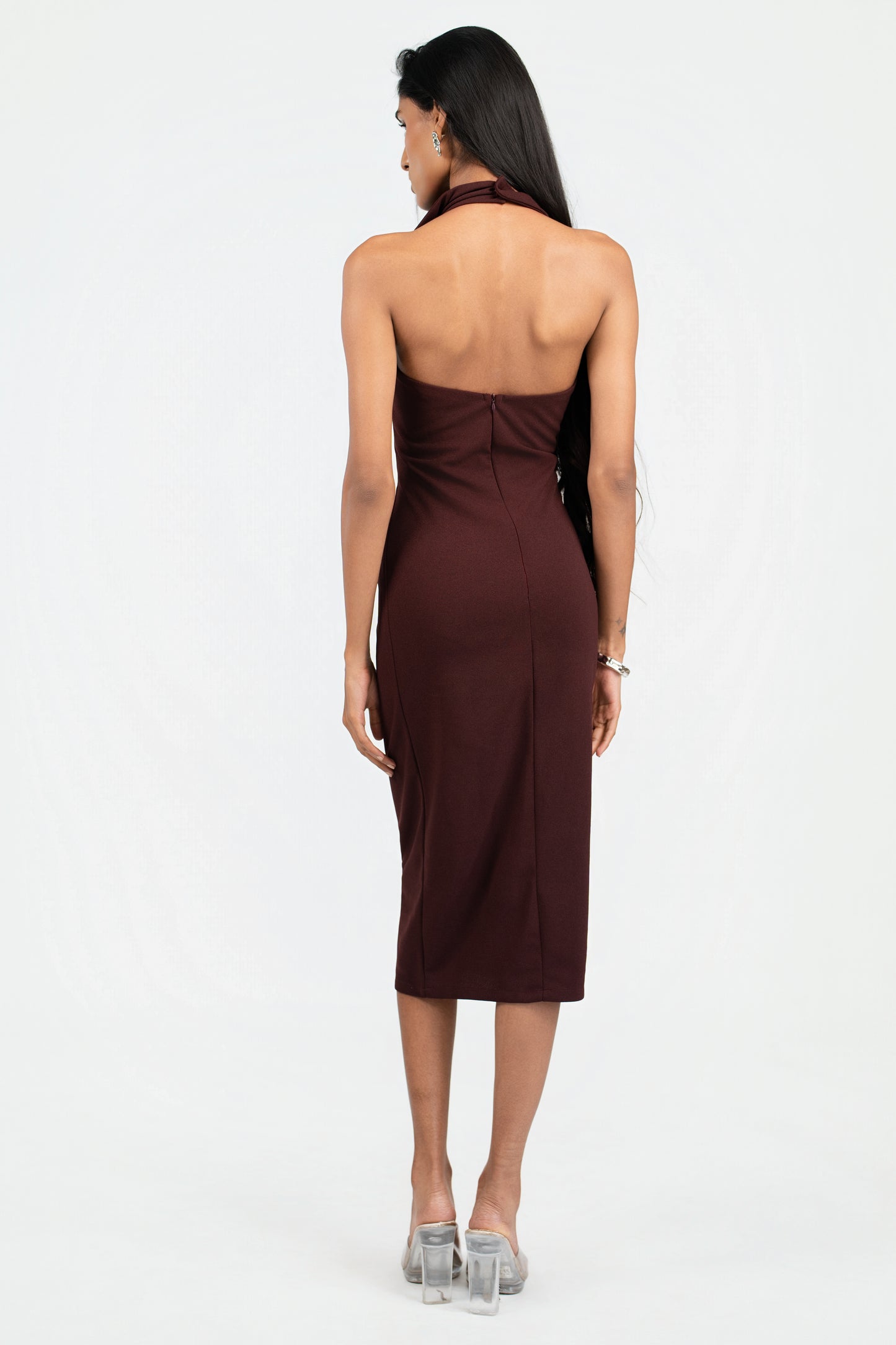 Collared Halter Midi