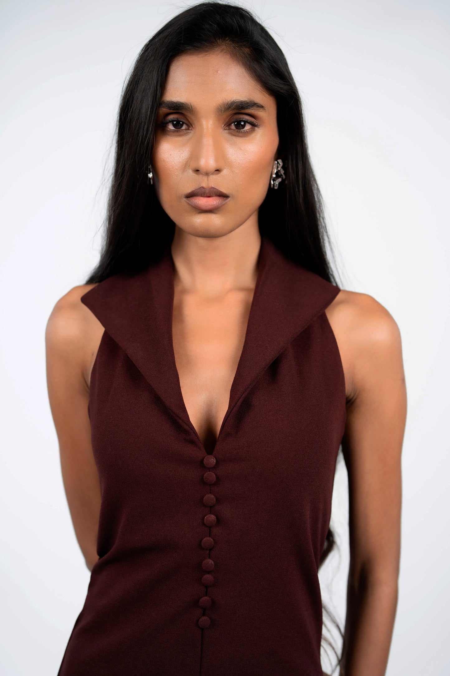 Collared Halter Midi