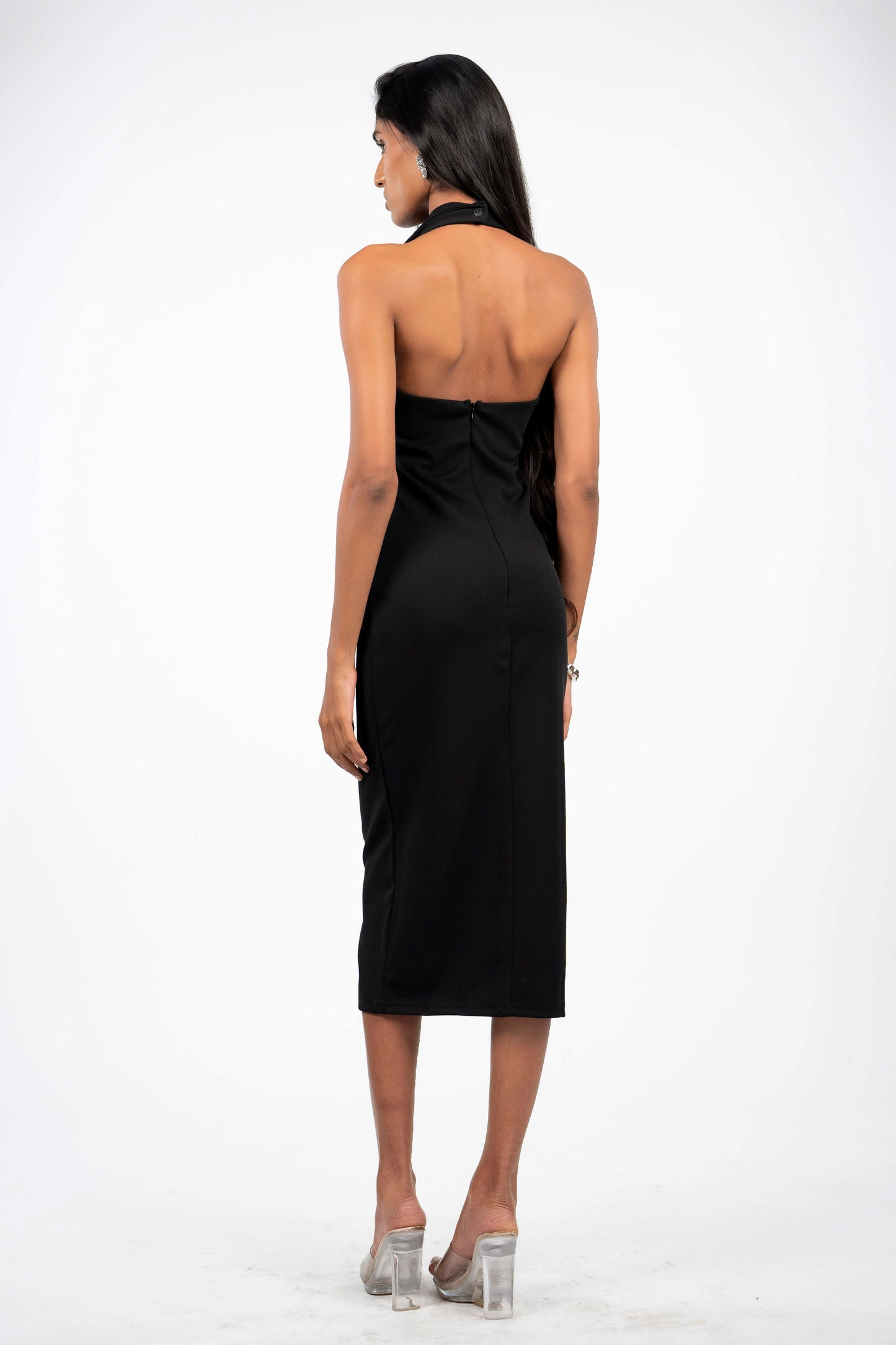 Collared Halter Midi