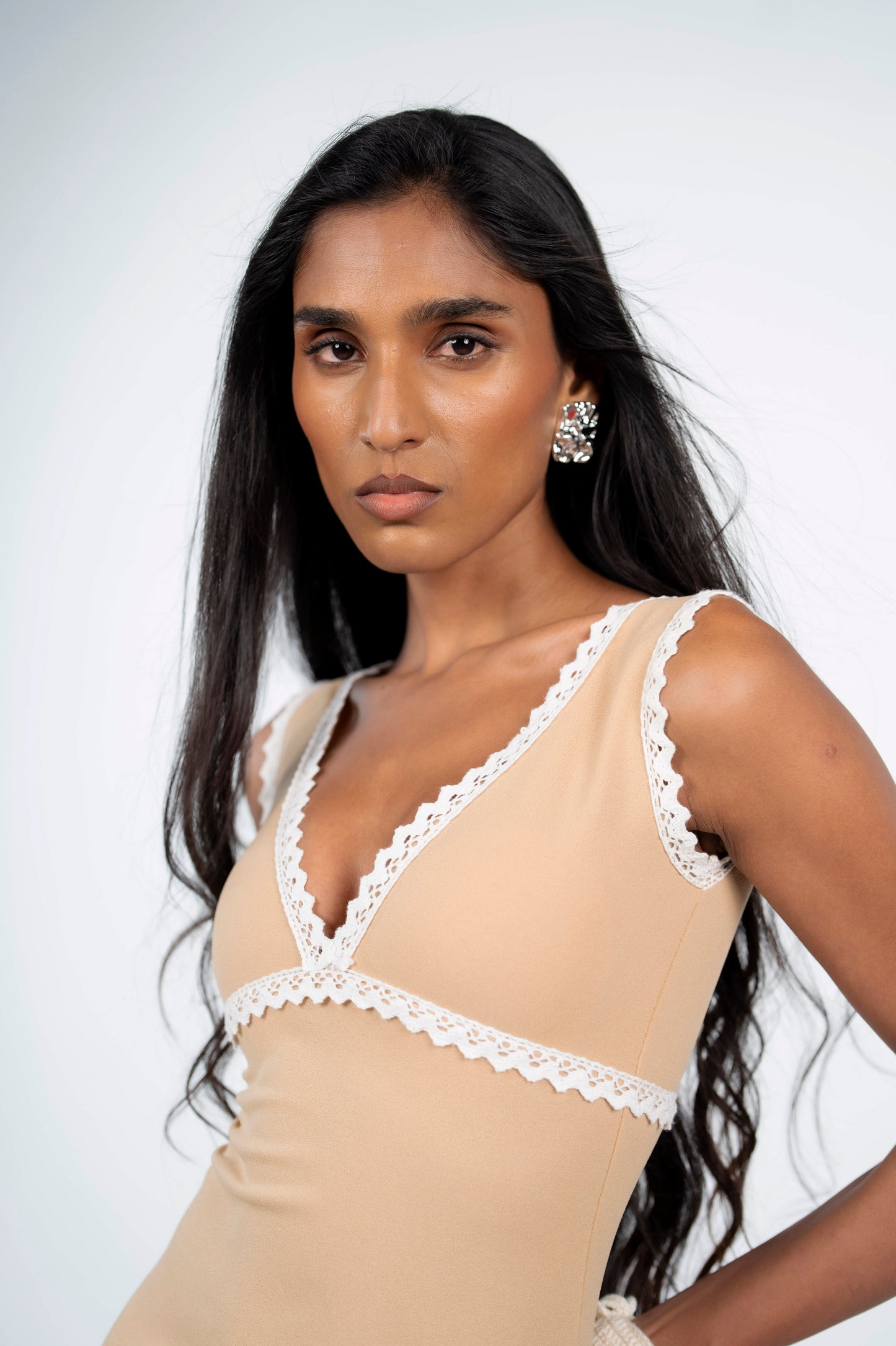 Lace Trimmed Midi