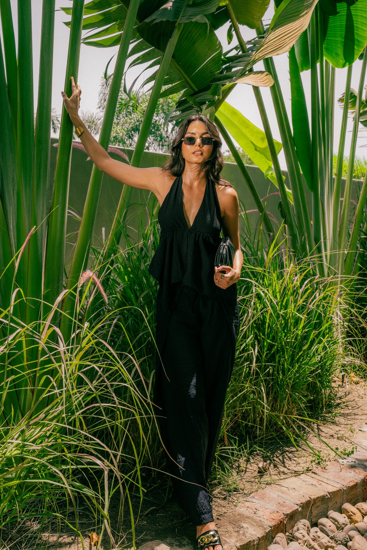 Wide-Leg Drawstring Trousers