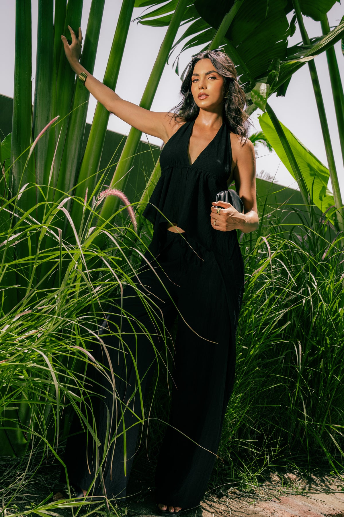 Wide-Leg Drawstring Trousers
