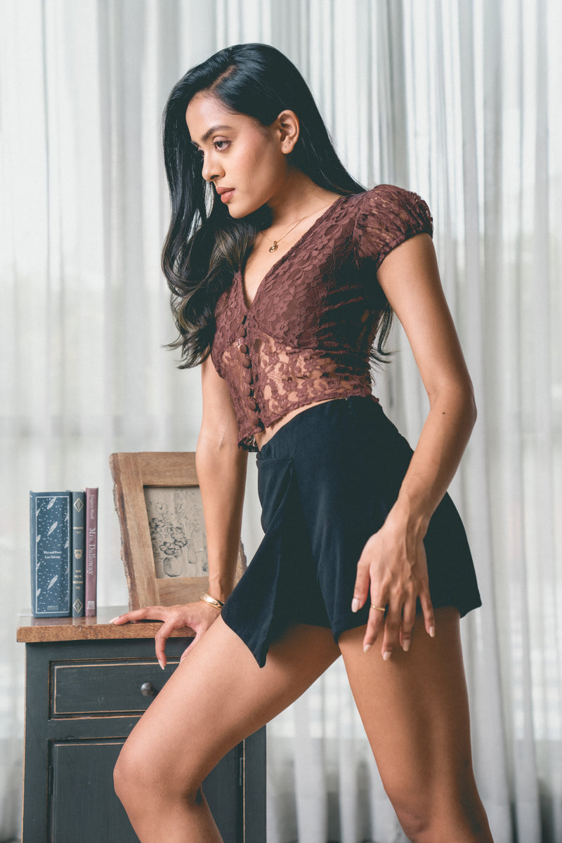 V-Neck Buttoned Top