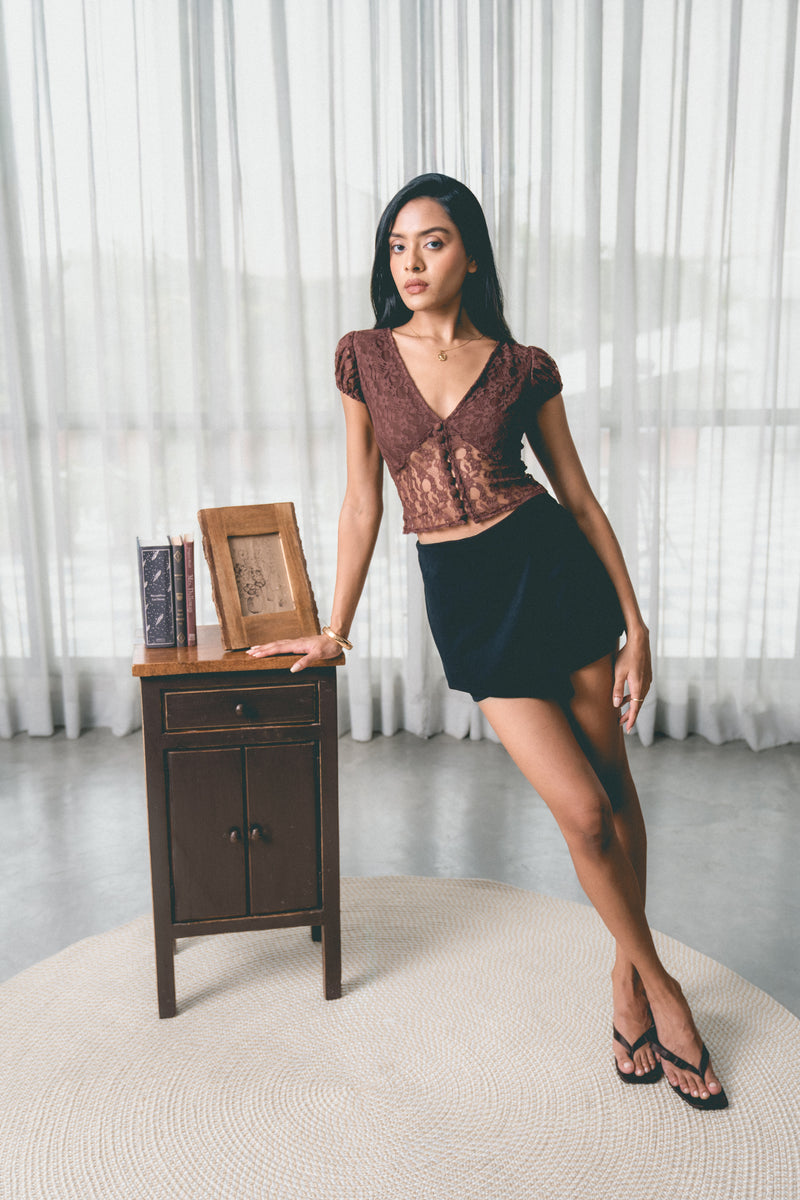 V-Neck Buttoned Top