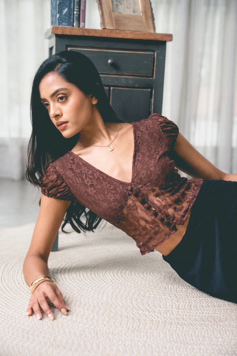 V-Neck Buttoned Top
