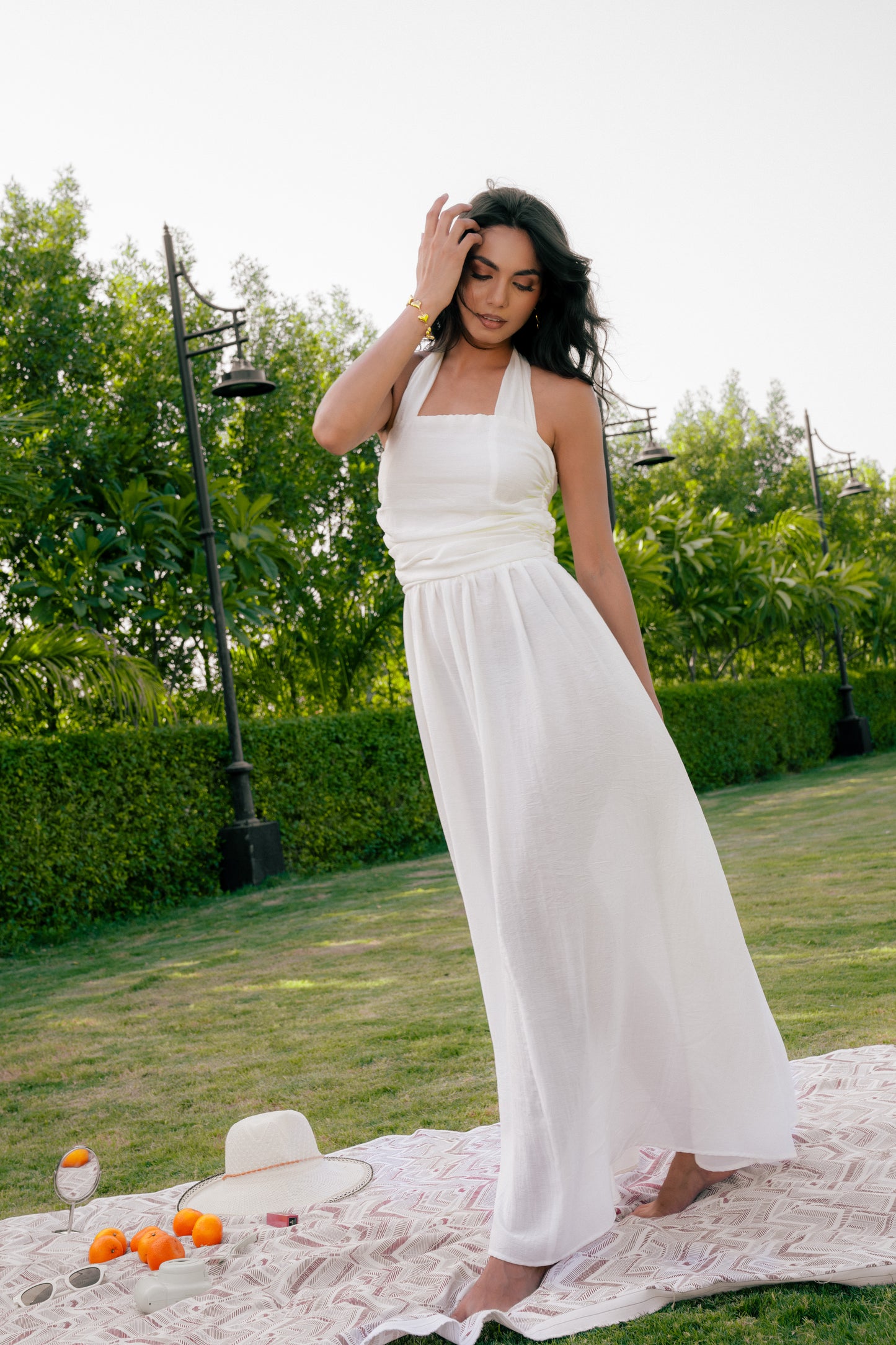 Pleated Halter Maxi