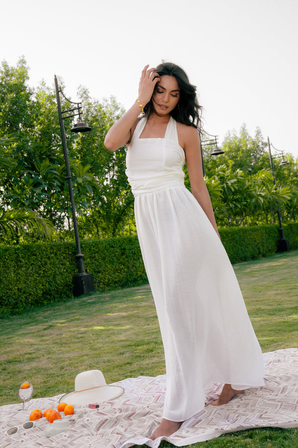 Pleated Halter Maxi