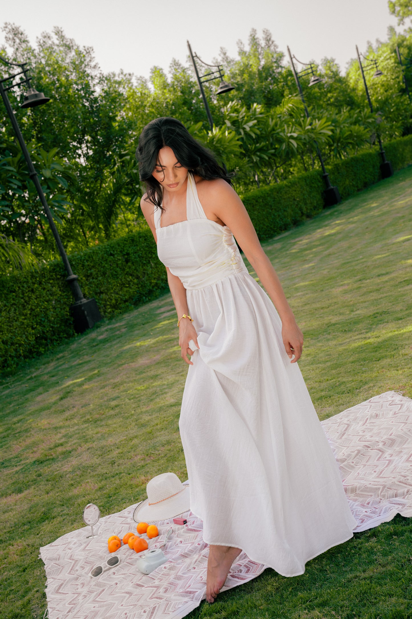 Pleated Halter Maxi