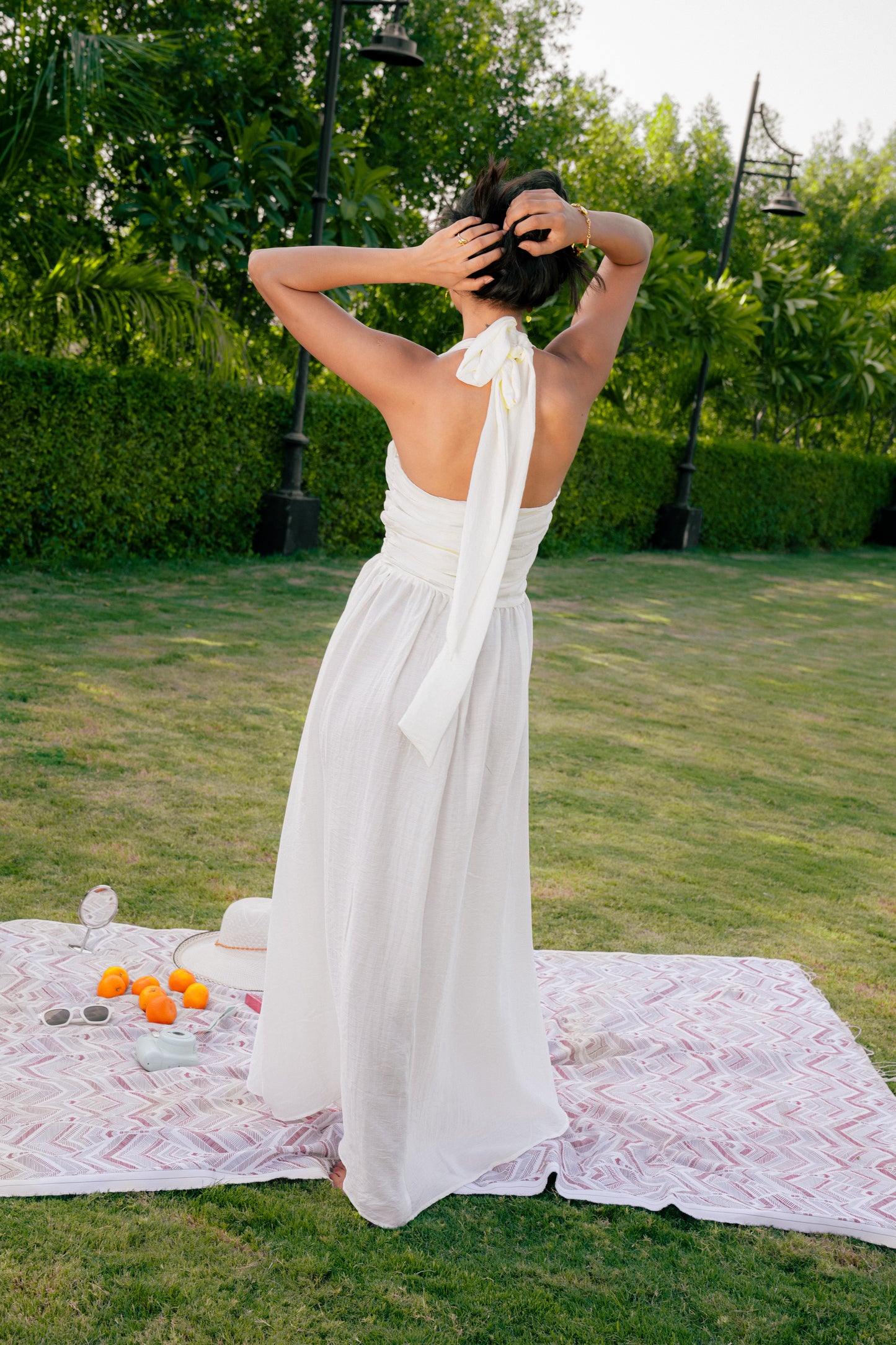 Pleated Halter Maxi