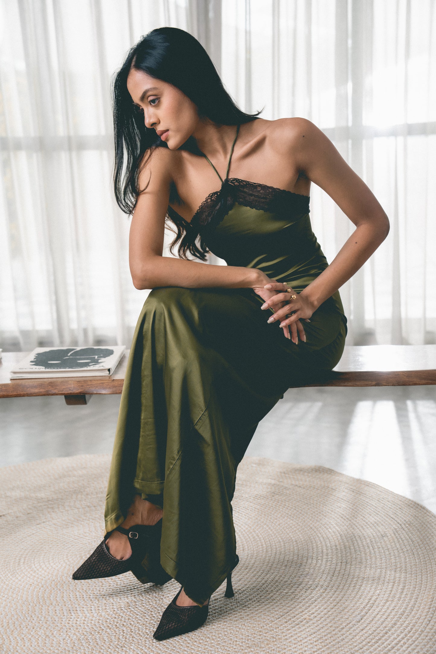 Satin Halterneck Maxi