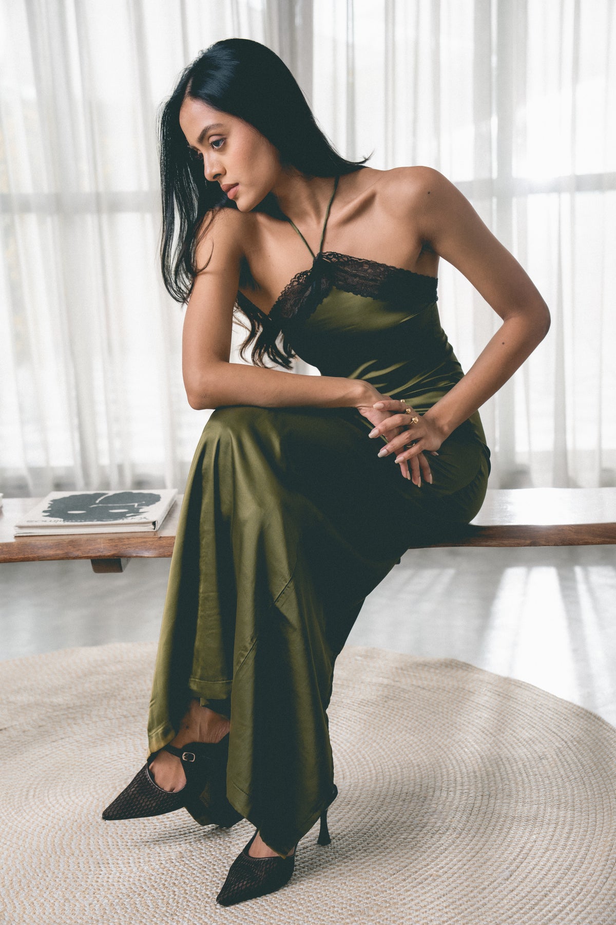 Satin Halterneck Maxi