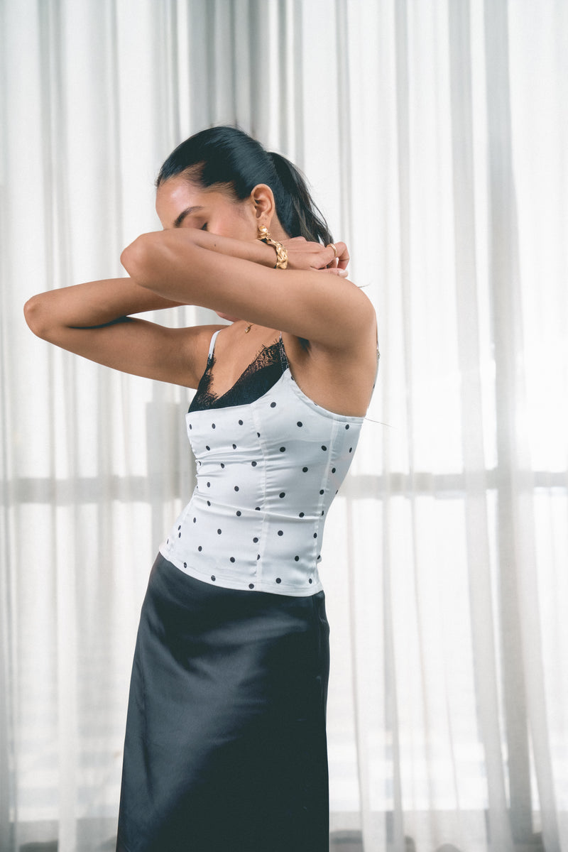 Polka Dot Satin Top
