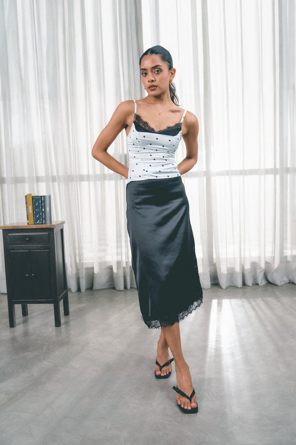 Satin Midi Skirt