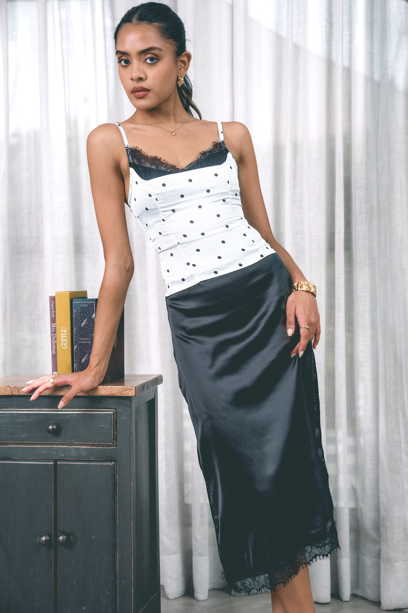 Polka Dot Satin Top