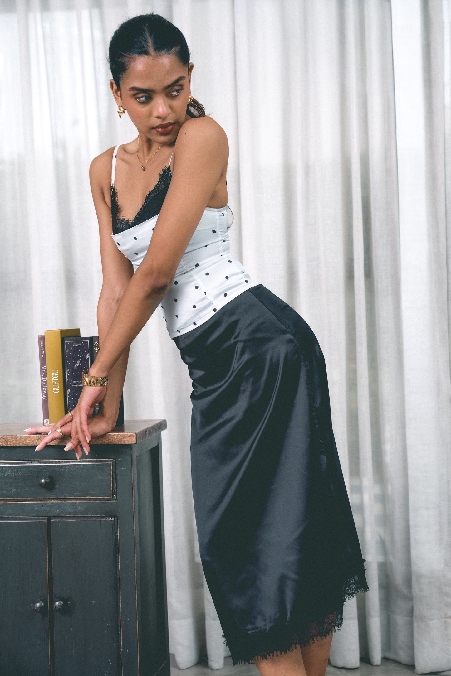 Satin Midi Skirt