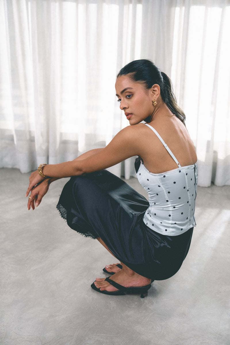 Polka Dot Satin Top